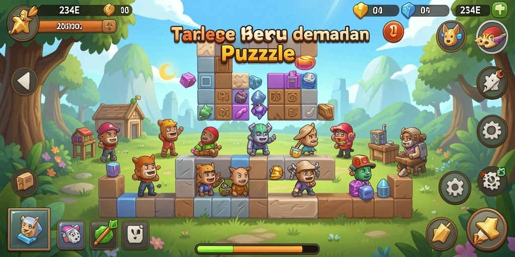Tampilan gameplay 234E menampilkan tantangan Puzzle yang mengasyikkan.