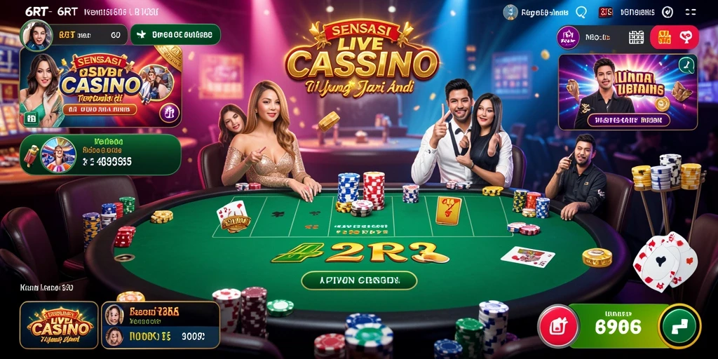 Tampilan gameplay live casino yang mengesankan di 6RT.
