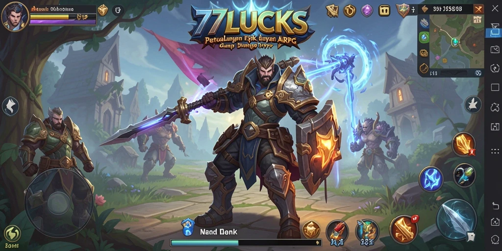 Tampilan gameplay menarik di dunia ARPG 77LUCKS.