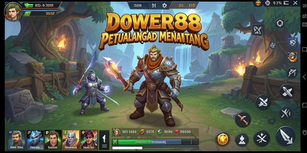 Screenshot DOWER88 menampilkan aksi seru dalam pertempuran RPG.