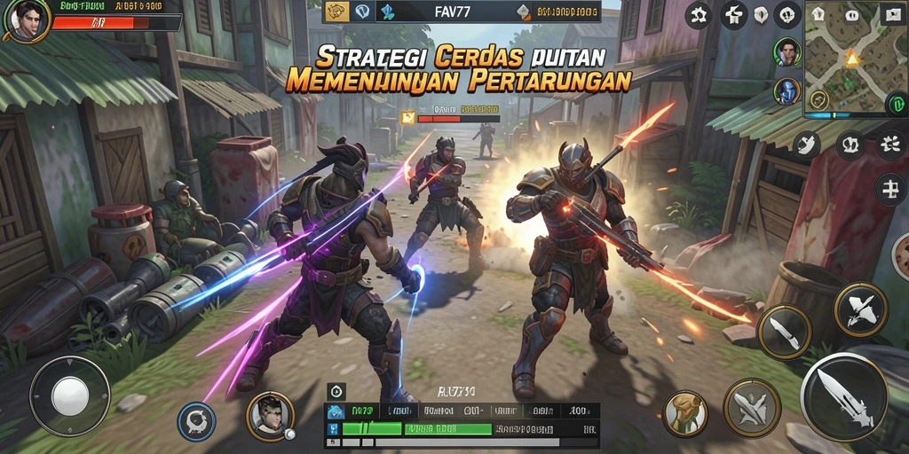 Screenshot menunjukkan duel strategi menegangkan di FAV77.