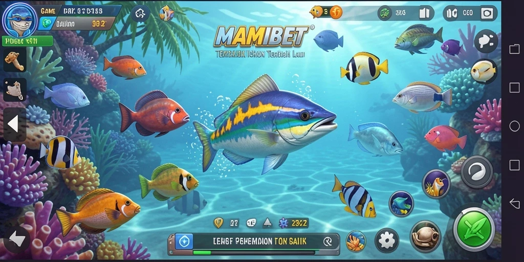 Screenshot MAMIBET menampilkan serunya gameplay Tembak Ikan.