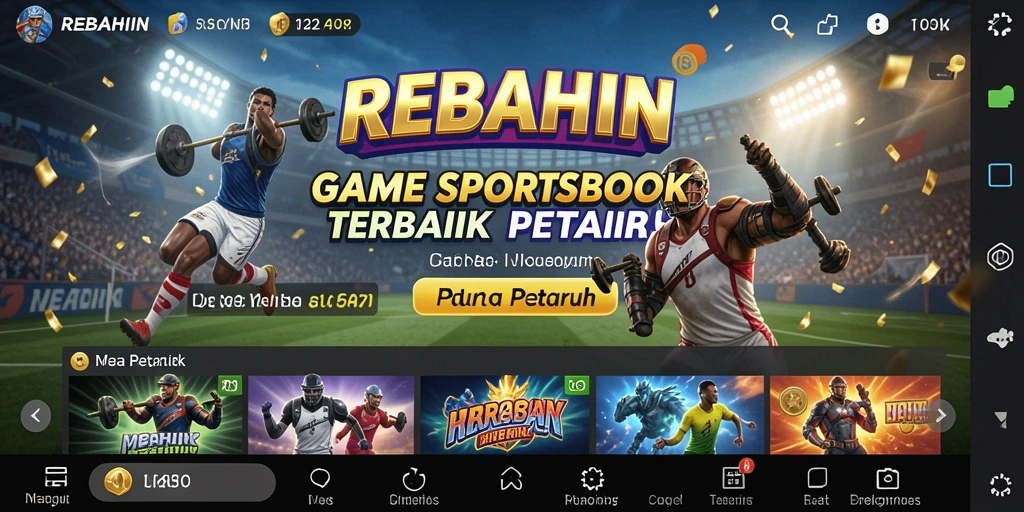 Tampilan screenshot <strong>REBAHIN</strong> yang menunjukkan fitur taruhan olahraga.